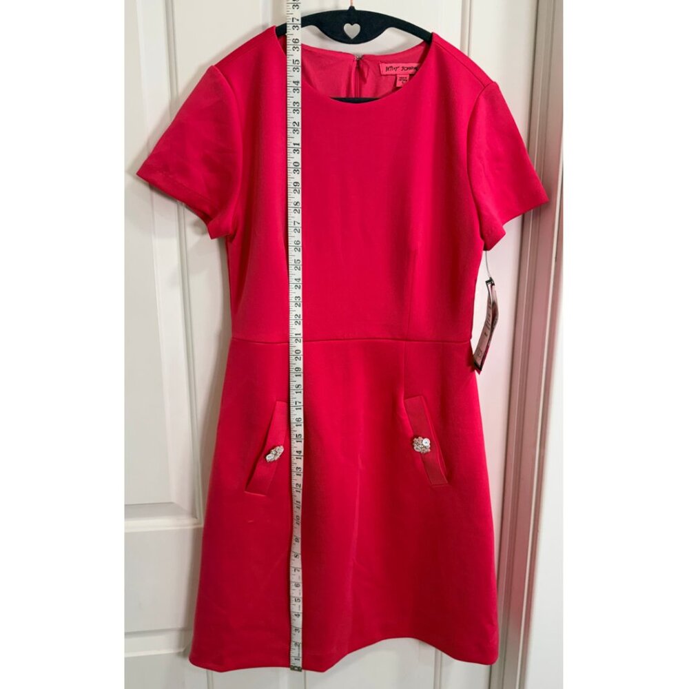 Betsey Johnson Watermelon Pink Sheath Dress Size 6 NWT Jewel Pocket - Picture 12 of 12